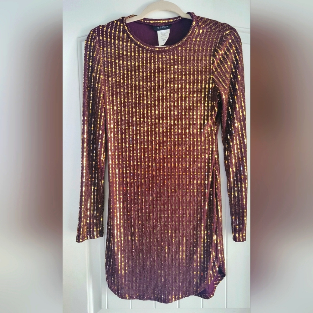 Sequin Long Sleeve Dress